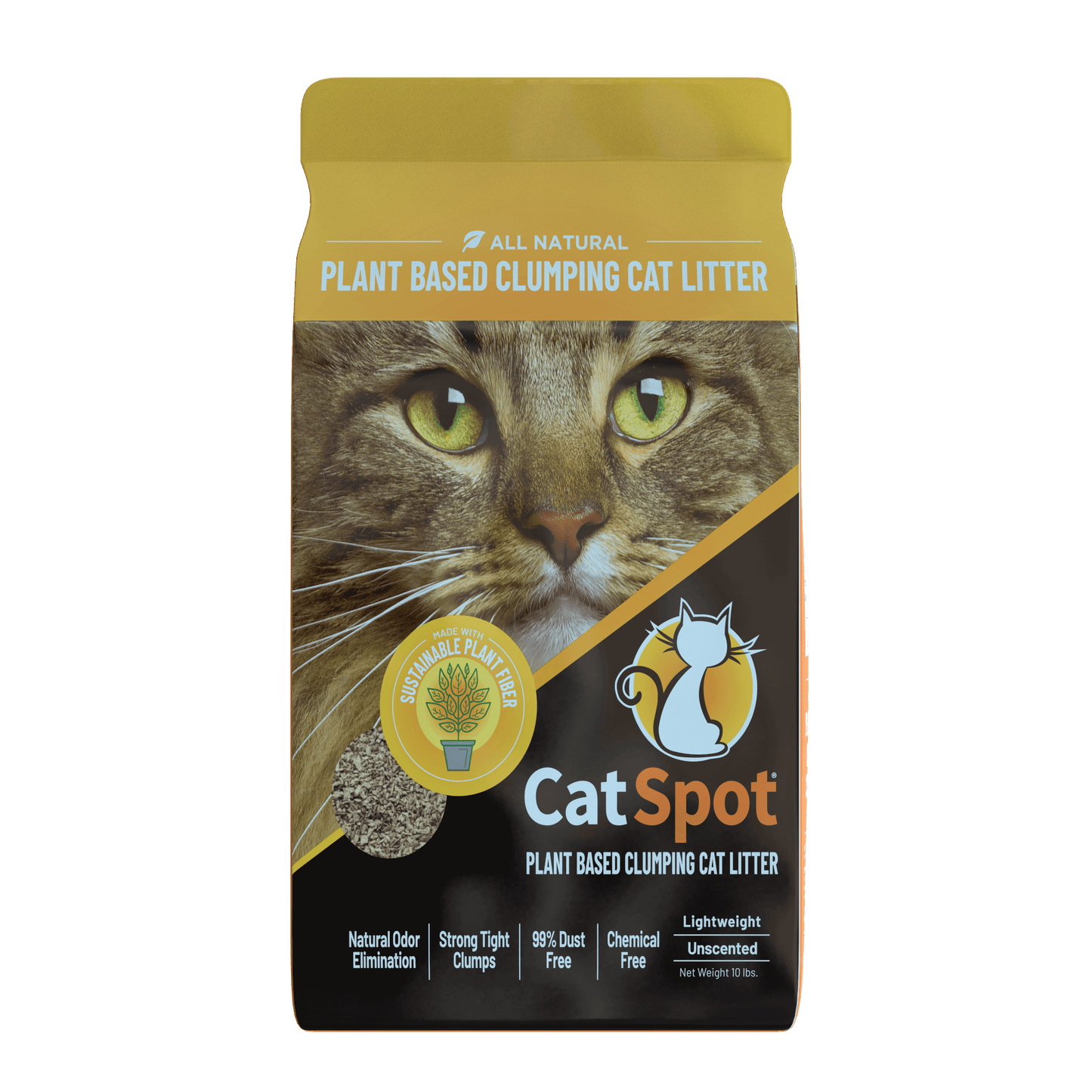 CatSpot Plant-Based Clumping Cat Litter – All Natural, Chemical-Free, Lightweight