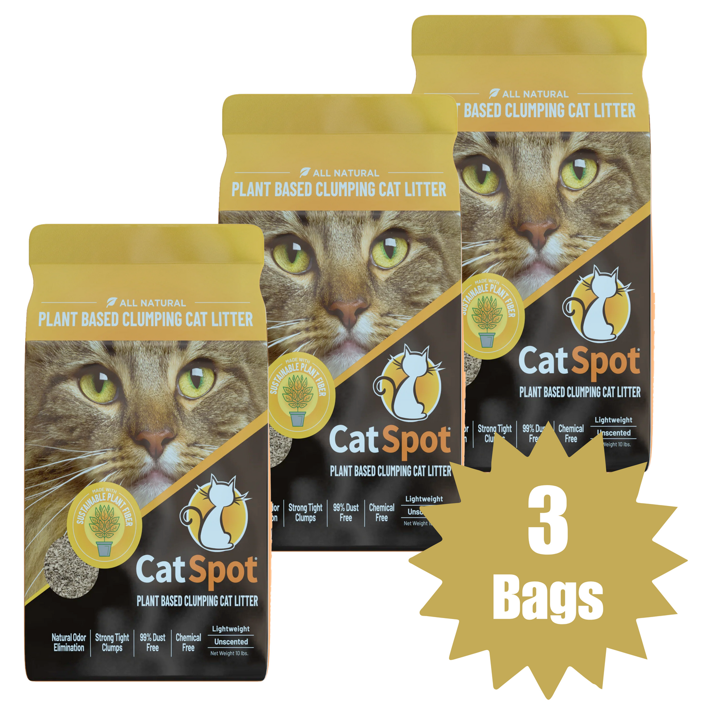 3 Bag Bundle: CatSpot Plant-Based Clumping Litter